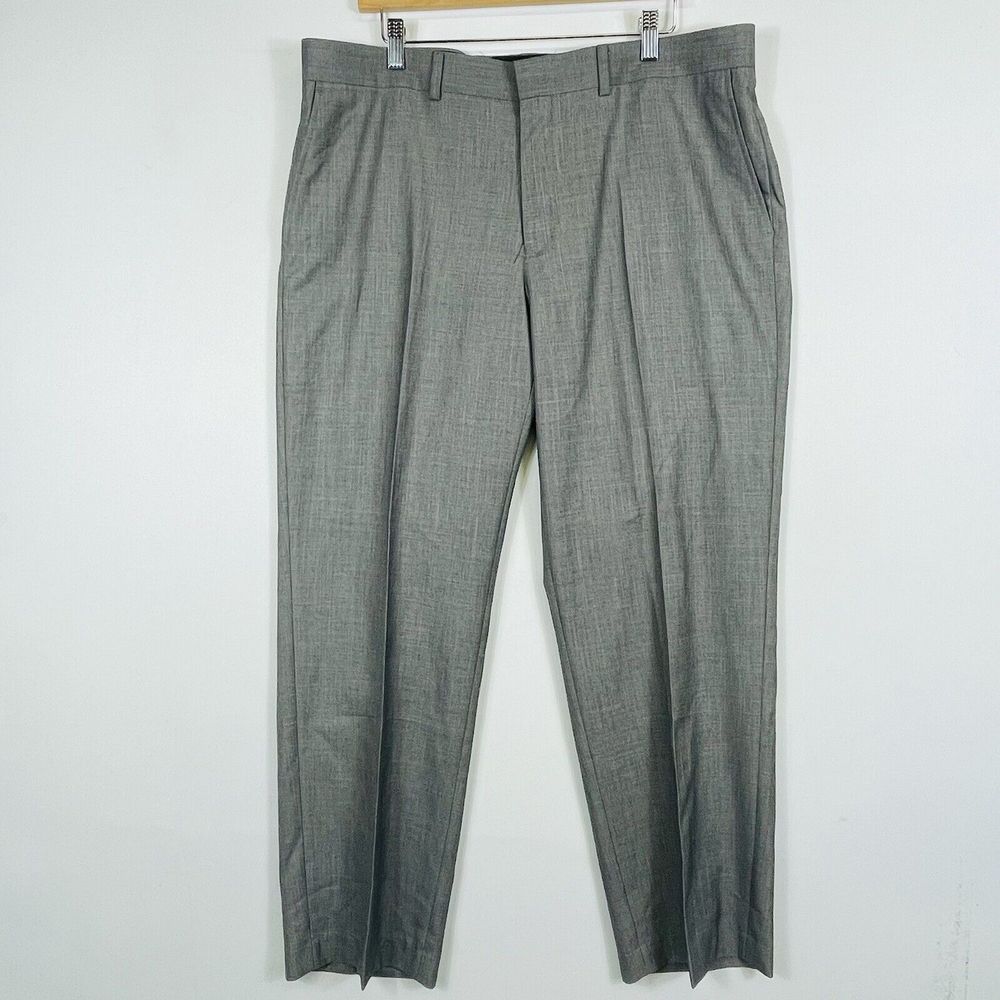 Dockers Grey Shark Polyester Rayon‎ Blend Crease Dress Pants Mens 38 x 30 NEW